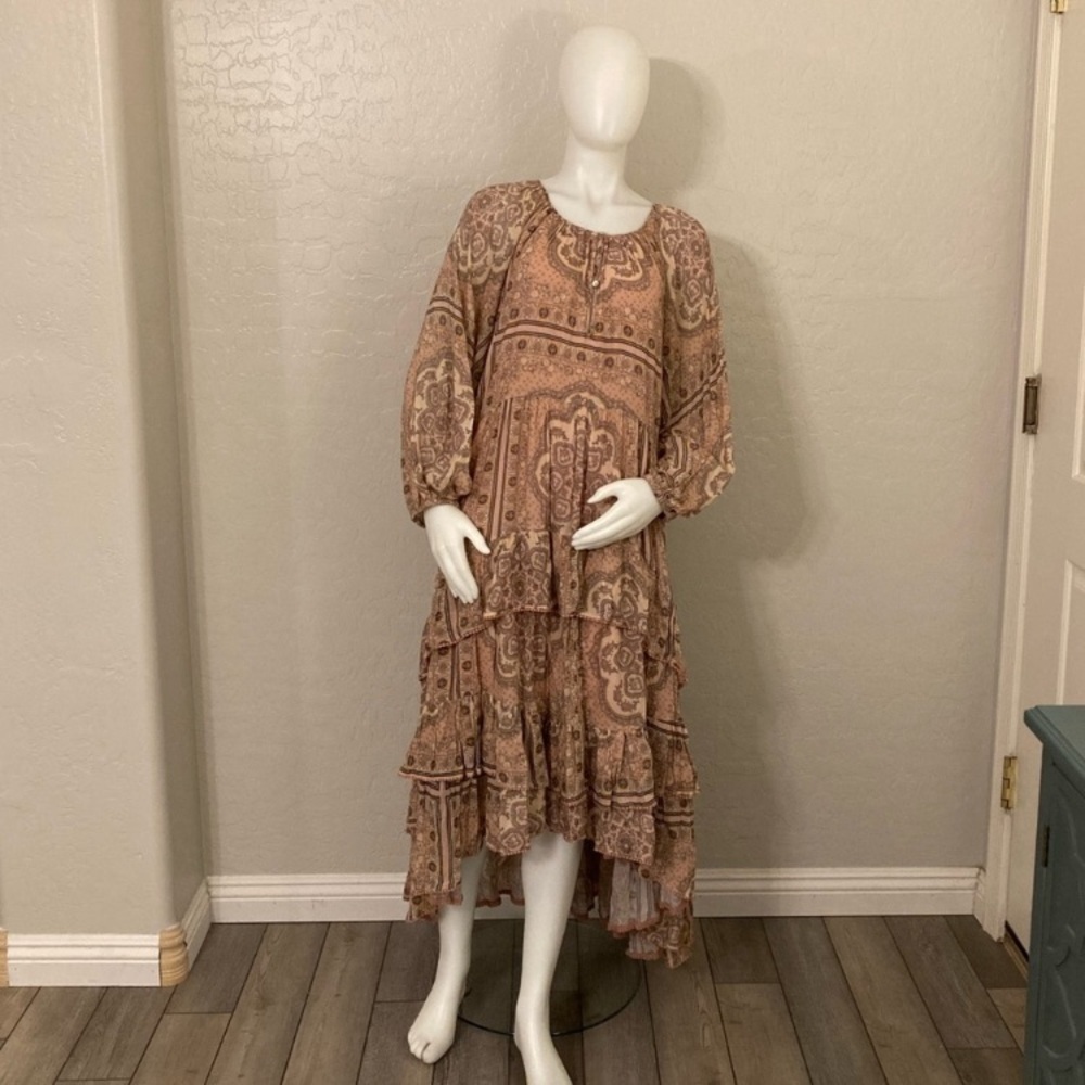 Spell X Elle Ferguson Collaboration Rumor Print Elle Gown Dusty Pink L - Picture 3 of 17